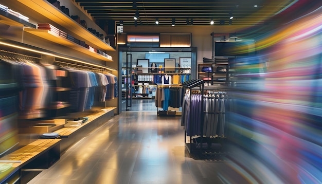 Modern clothing store with blurred effect