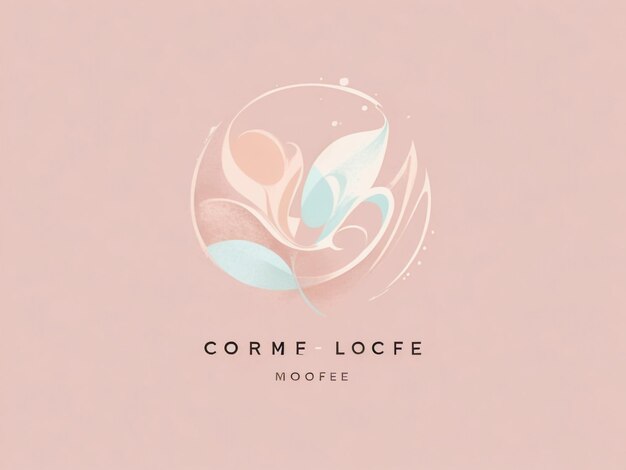 modern coffee logo with light pastel colors