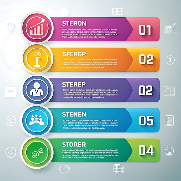 The modern colorful infographic steps for company nice image use ai generator