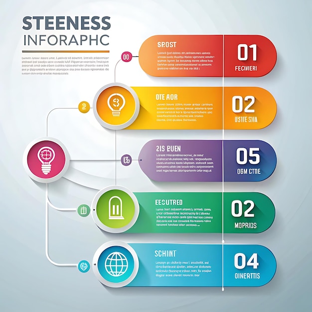 The modern colorful infographic steps for company nice image use ai generator