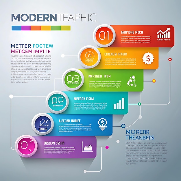 The modern colorful infographic steps for company nice image use ai generator