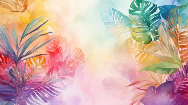 Modern colorful tropical floral pattern Cute botanical abstract contemporary pattern wallpaper