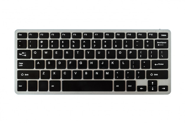 Modern computer keyboard isolated on white