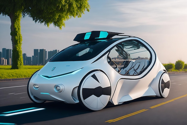 Modern concept electronic car in the future