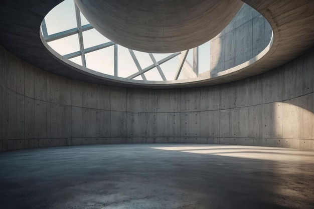 Modern Concrete Interior with City View