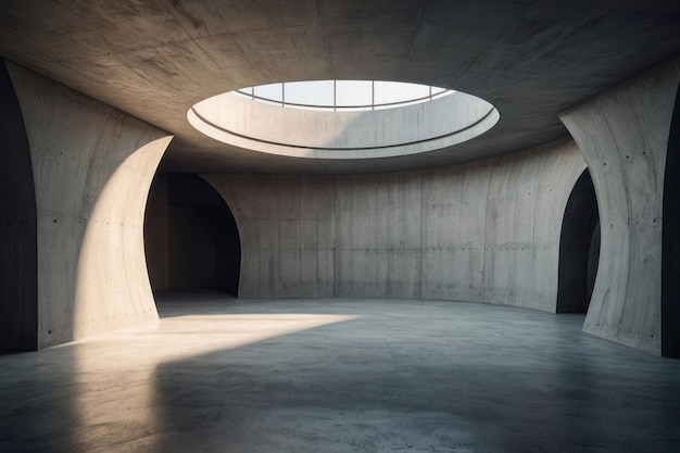 Modern Concrete Interior with City View