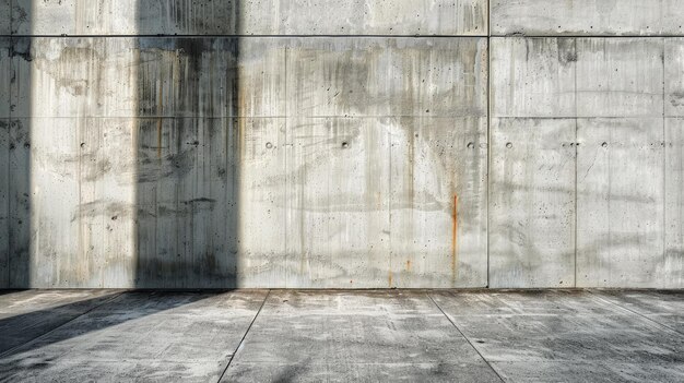 Photo modern concrete wall with texture and shadows in urban setting