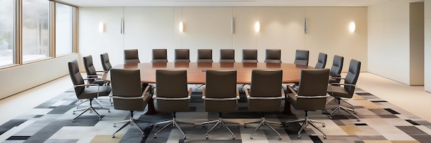 Photo a modern conference room with sleek furniture and technology