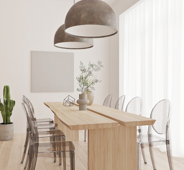 modern contemporary dinning room with  blank canvas