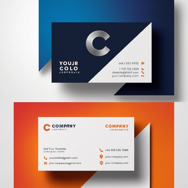 Photo modern corporate business card design template