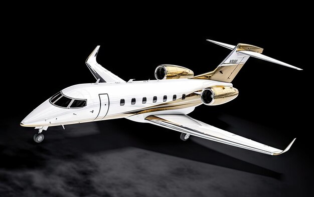 Modern corporate business jet isolated on white background Ai generative