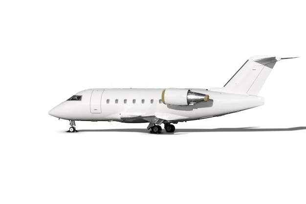 Modern corporate business jet isolated on white background