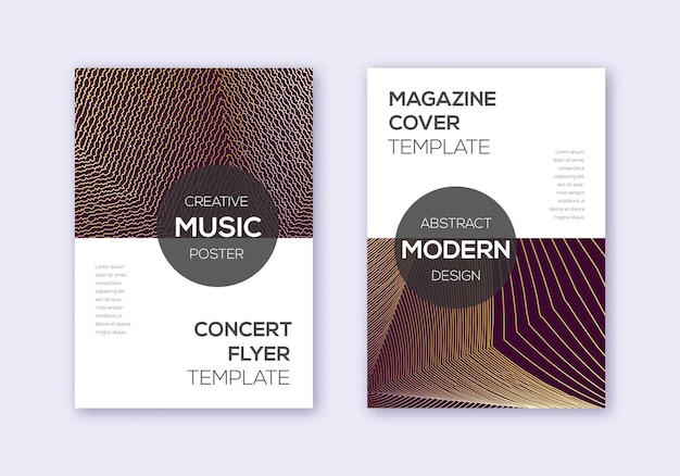 Modern cover design template set Gold abstract li