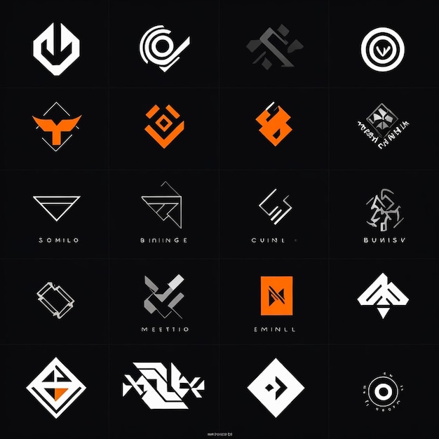 Modern creative abstract logo collection Logo can be used for icon brand identity finance social symbol draw line monogram inspiration digital and elements