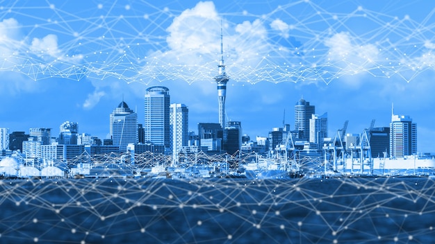 The modern creative communication and internet network connect in smart city