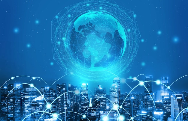 The modern creative communication and internet network connect in smart city