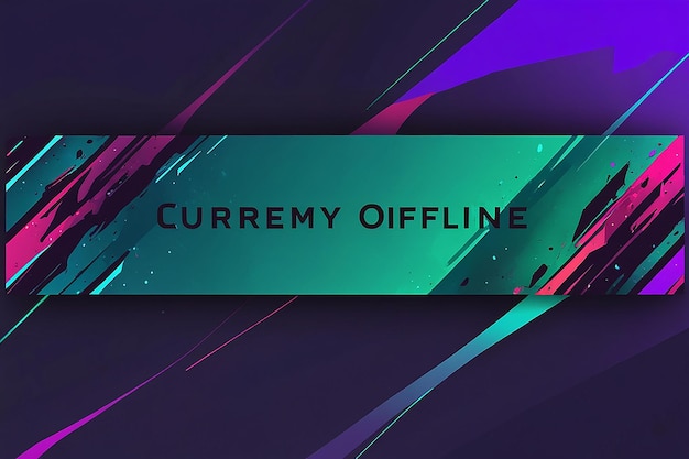 Photo modern currently offline banner with abstract background for twitch