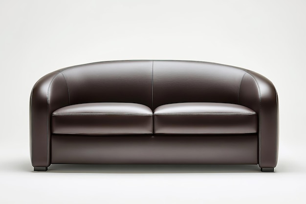 Modern dark brown leather sofa with smooth lines offering comfort and luxury to interiors