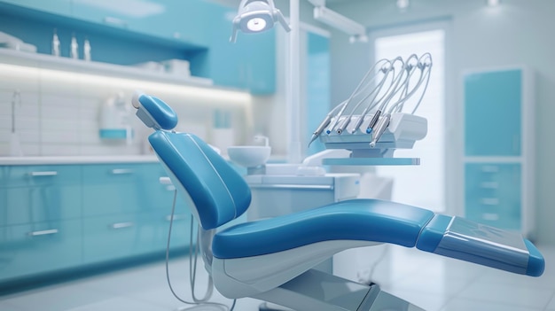 Modern Dental Chair in a Sterile Clinic