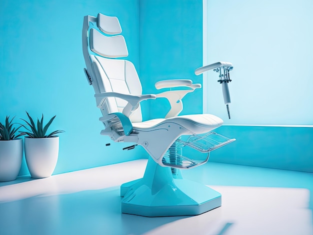 Modern dental chair with a comfortable light ai generative