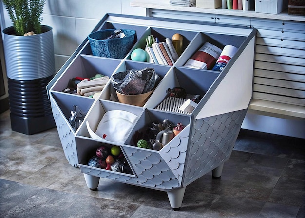 Photo modern design storage bin on a white background ideal for stylish and functional storage solutions