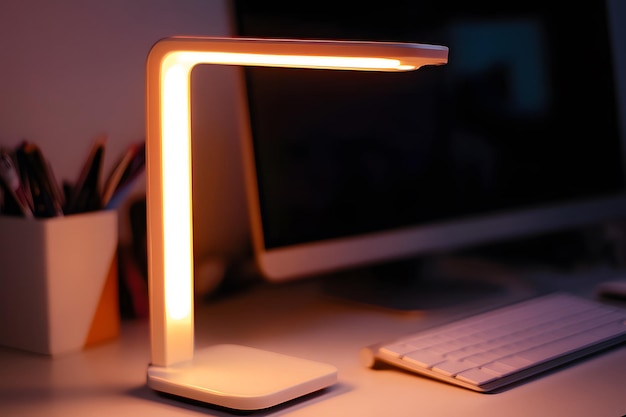 Photo a modern desk lamp illuminating a workspace