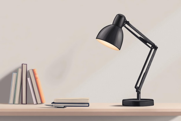 Modern Desk Lamp with Books