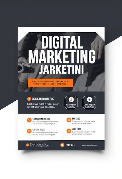 Photo modern digital marketing agency flyer template