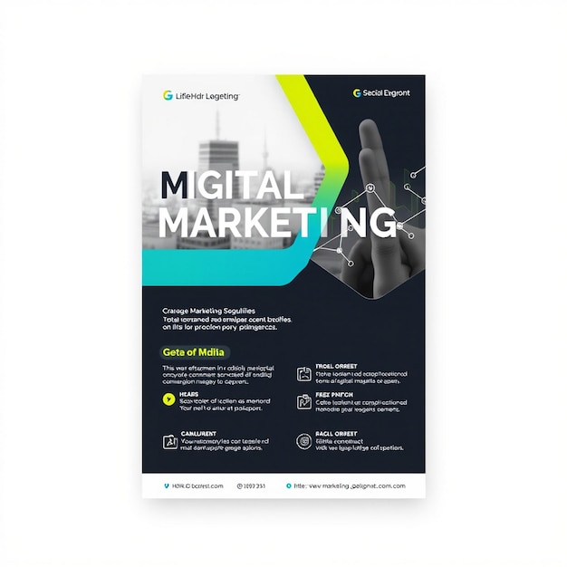 Photo modern digital marketing agency flyer template