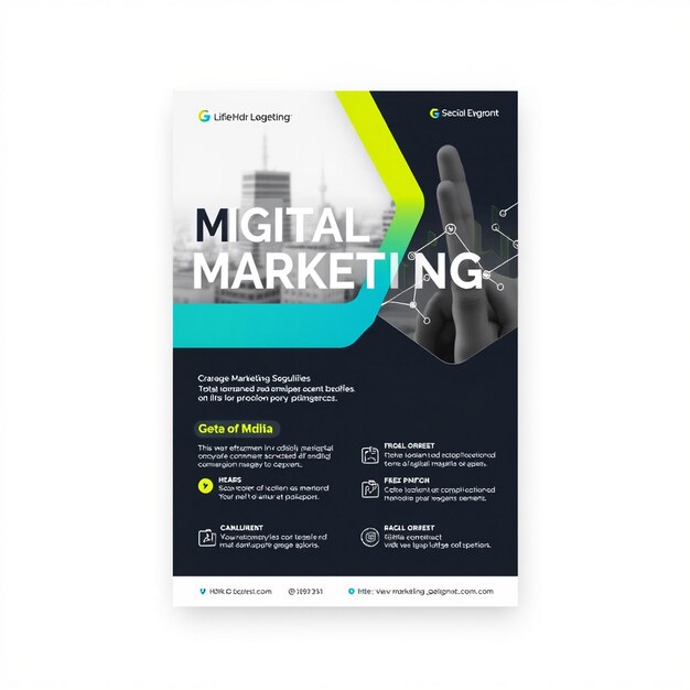 Photo modern digital marketing agency flyer template