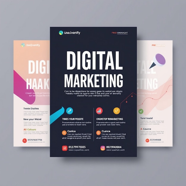 Modern digital marketing agency flyer template