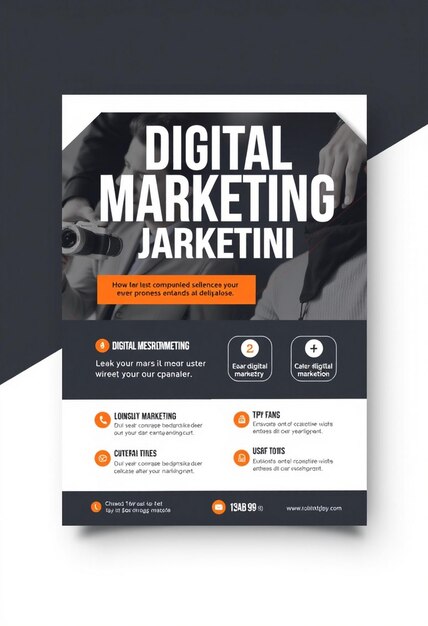 Photo modern digital marketing agency flyer template