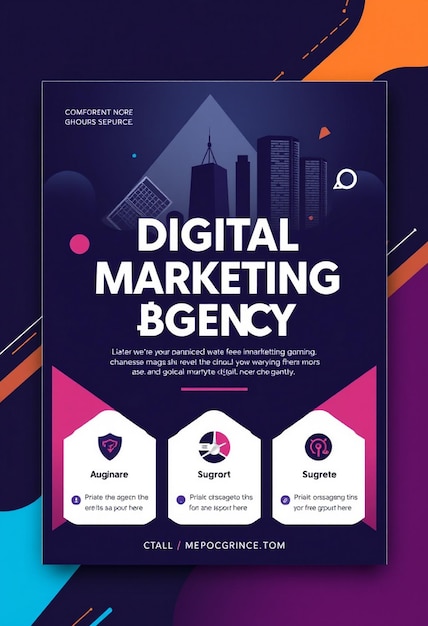 Modern digital marketing agency flyer template