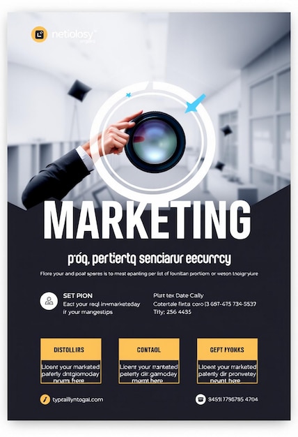 Photo modern digital marketing agency flyer template