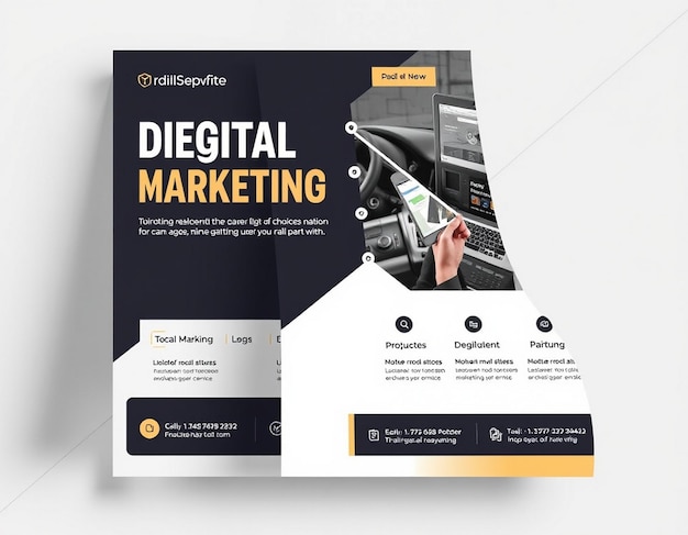 Photo modern digital marketing agency flyer template