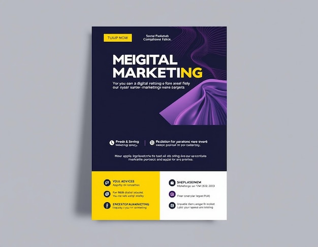 Photo modern digital marketing agency flyer template