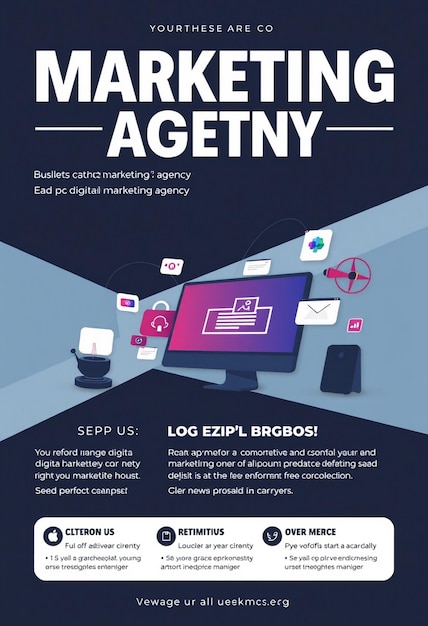 Photo modern digital marketing agency flyer template