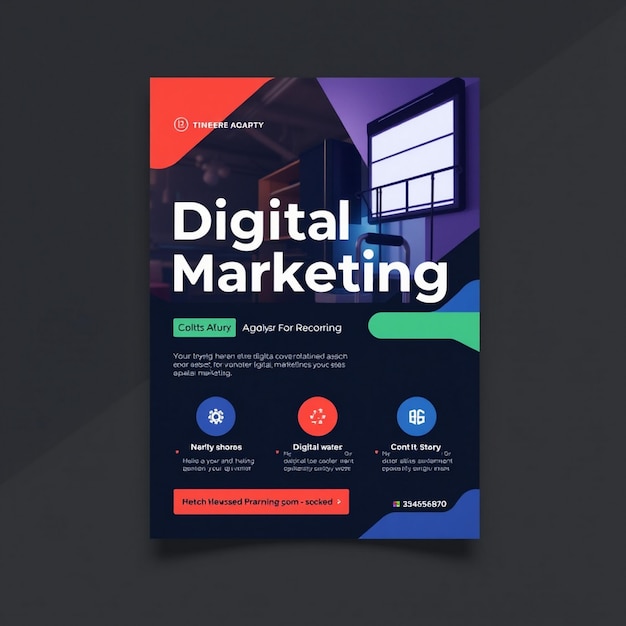 Modern digital marketing agency flyer template