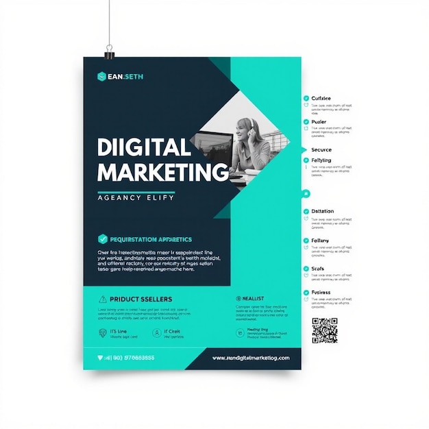 Photo modern digital marketing agency flyer template