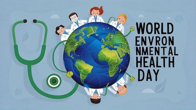 Photo a modern digital poster celebratingworld environmental health day