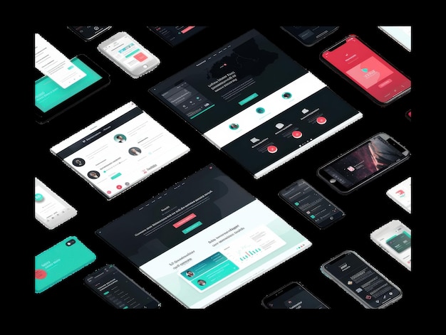 Photo modern digital user interface designs showcased on devices