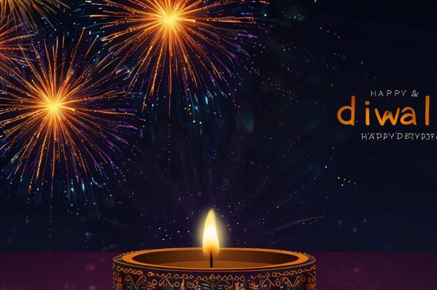 Photo modern diwali poster with fireworks display