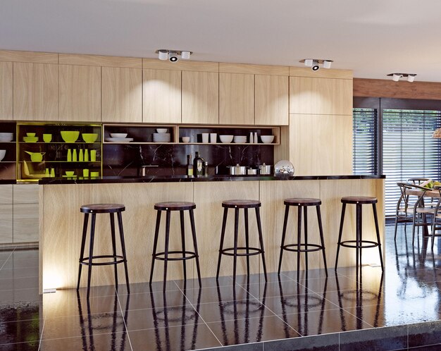 modern domestic kitchen interior