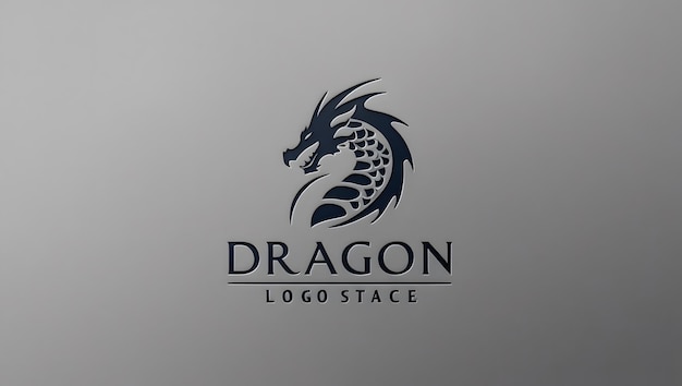 Photo modern dragon logo design with bold typography