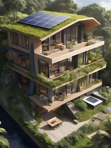 Modern Eco Friendly Home Concept Generative AI