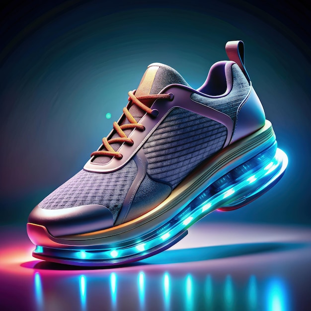 Modern Elegant Sneakers With Illuminated Soles Generative AI