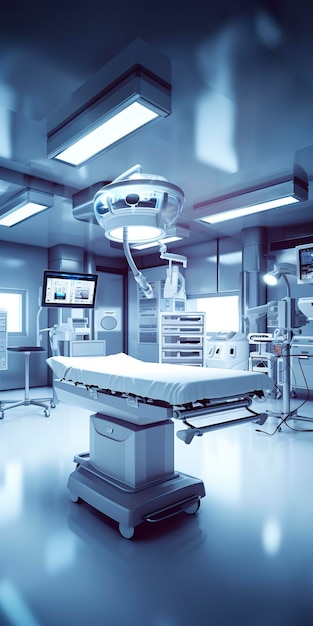 Modern equipment in operating room Medical devices for neurosurgery AI Generative