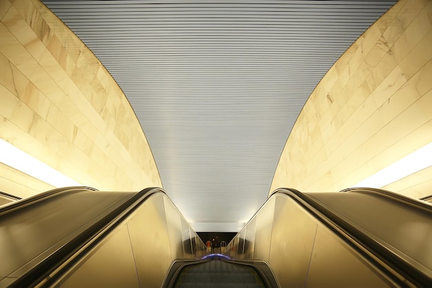 modern escalator abstract background, blurred light background geometry transport