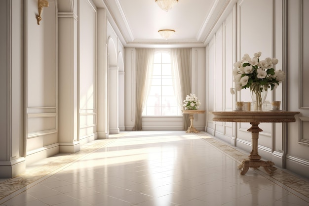 Modern European style home hall corridor renderings