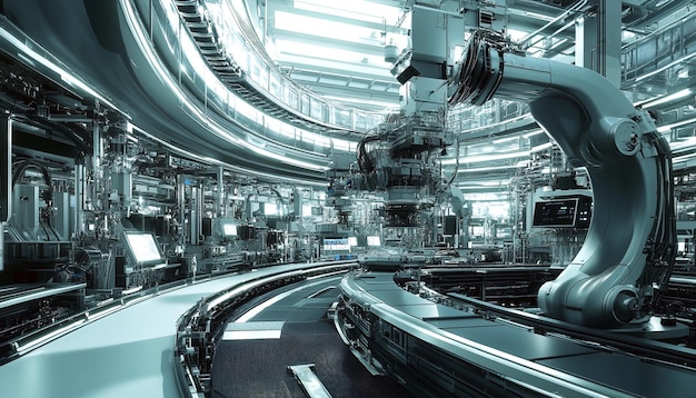 Modern factory of automation using machines